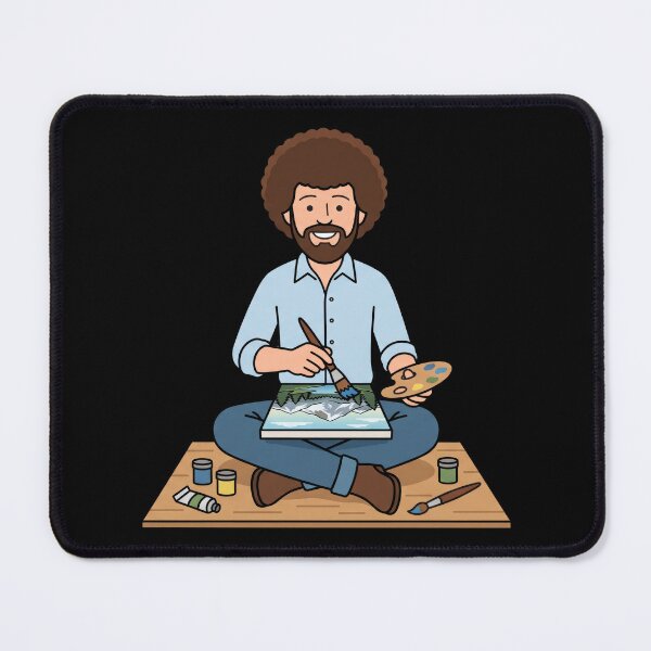 Item preview, Bob Ross Sitting and Painting a Mountain Lake Scene designed and sold by Karamram Studio.