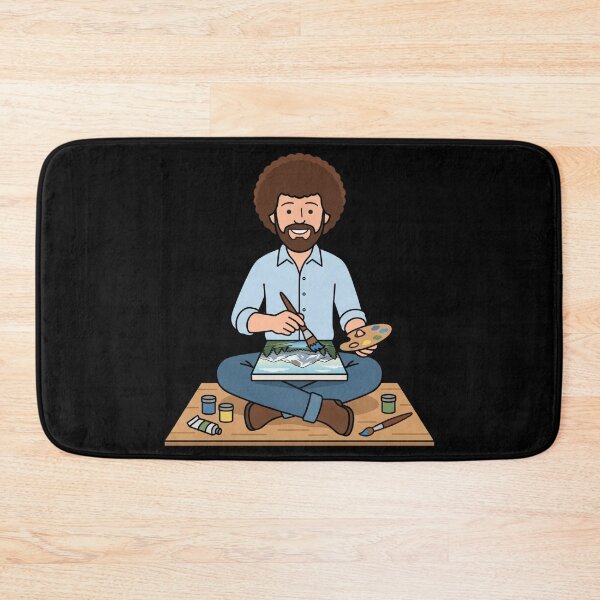 Item preview, Bob Ross Sitting and Painting a Mountain Lake Scene designed and sold by Karamram Studio.