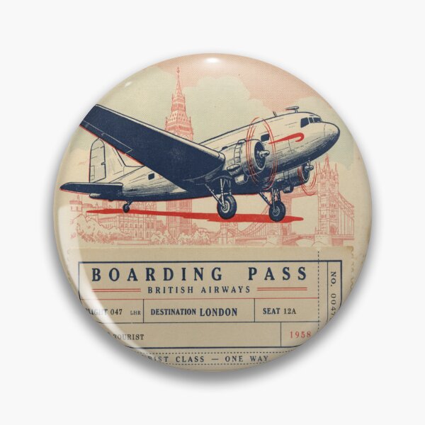 Item preview, London Vintage DC‑3 Mid‑Century Travel Stamp designed and sold by stickercuffs.