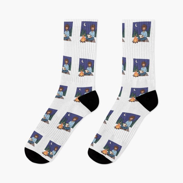 Item preview, Bob Ross Sketching by a Campfire at Night designed and sold by Karamram Studio.