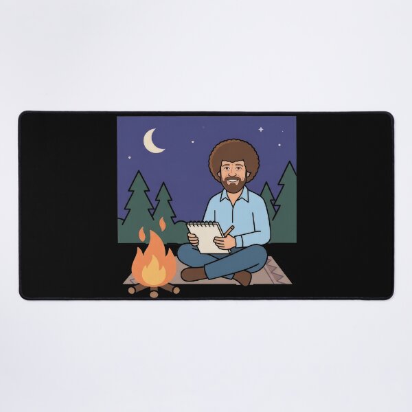 Item preview, Bob Ross Sketching by a Campfire at Night designed and sold by Karamram Studio.