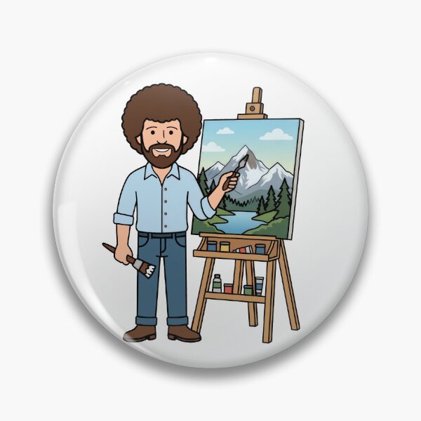 Item preview, Bob Ross Painting a Mountain Landscape designed and sold by Karamram Studio.