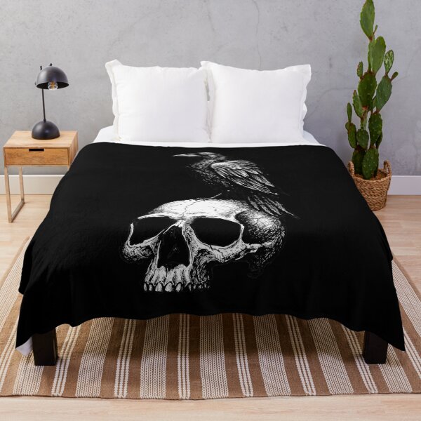 Item preview, Raven on skull vintage Gothic sketch style designed and sold by OH-MY-GOTH.