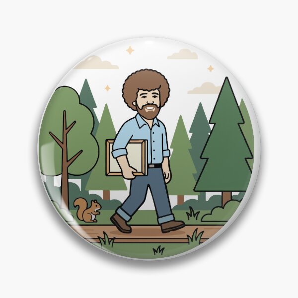 Item preview, Bob Ross Forest Walk Nature Art Illustration designed and sold by Karamram Studio.
