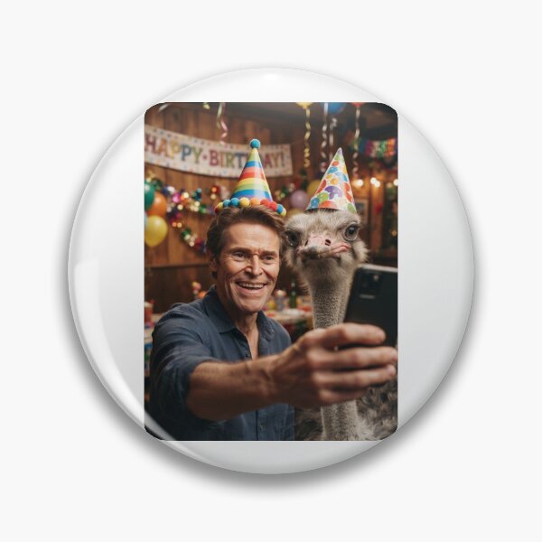 Item preview, Willem dafoe selfie ostrich ostrichs birthday cake memes happy Funny prank meme gift weird  designed and sold by CheeseBlueprint.