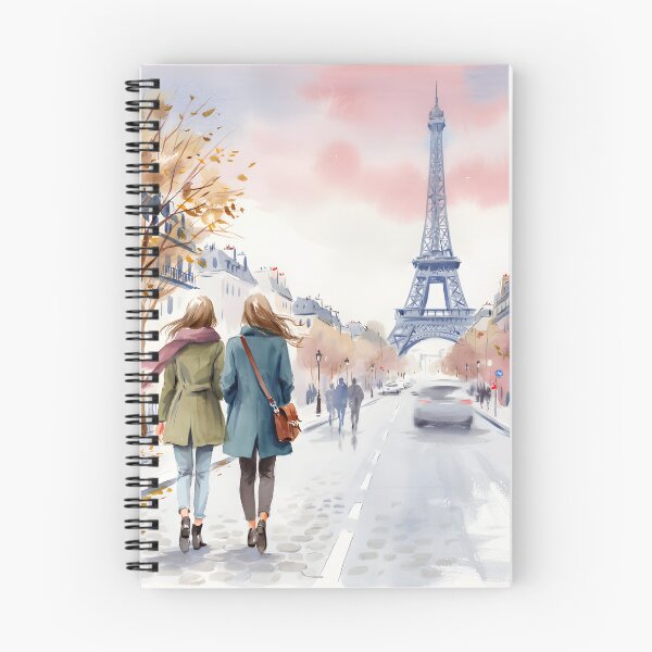 Item preview, Romantic Paris Street Scene Print- Blue designed and sold by LinaDesign Store.