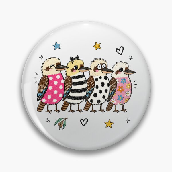 Item preview, Kookaburra Squad Cute Kookaburra Friends Pink Polka designed and sold by Yellowriversss.