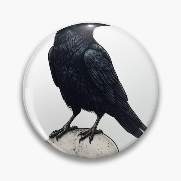 Item preview, Realistic raven on an old skull, dark art designed and sold by OH-MY-GOTH.