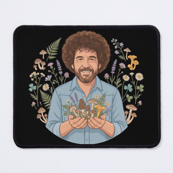 Item preview, Bob Ross Mushroom Garden Nature Art designed and sold by Karamram Studio.