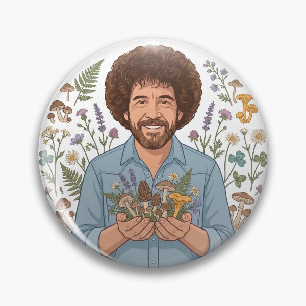 Item preview, Bob Ross Mushroom Garden Nature Art designed and sold by Karamram Studio.