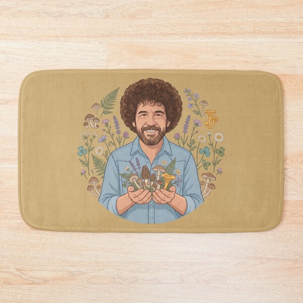 Item preview, Bob Ross Mushroom Garden Nature Art designed and sold by Karamram Studio.