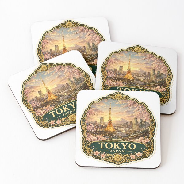 Item preview, Tokyo Japan – Tokyo Tower, Cherry Blossoms & City Travel Art designed and sold by ChicClicker.