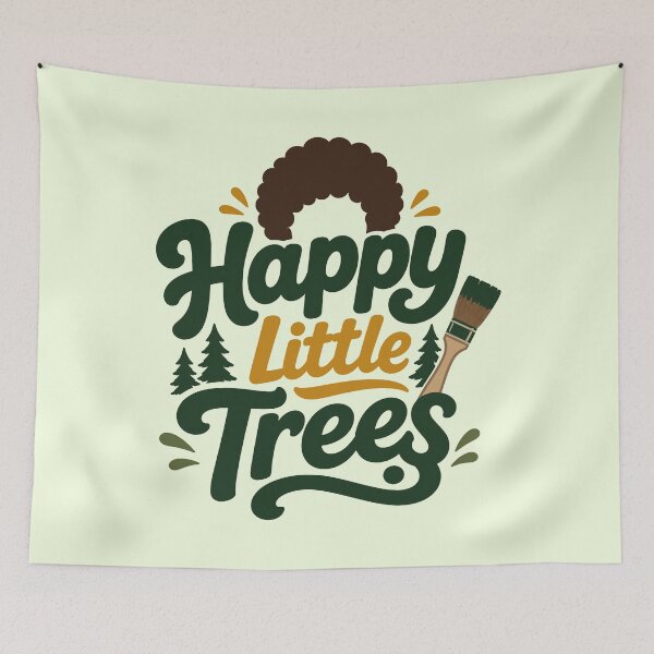 Item preview, Happy Little Trees – Painter & Brush designed and sold by Karamram Studio.