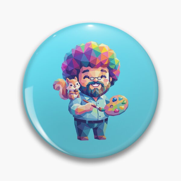 Item preview, Cute Bob Ross with Happy Little Squirrel Geometric Art designed and sold by Karamram Studio.