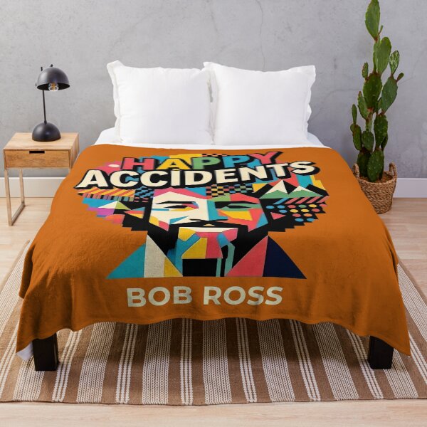 Item preview, Bob Ross "Happy Accidents" Geometric Pop Art designed and sold by Karamram Studio.