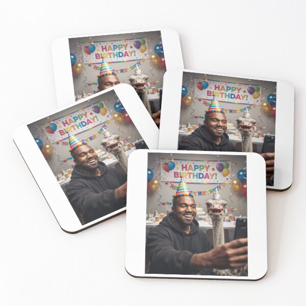 Item preview, Kanye west selfie ostrich ostrichs birthday cake memes happy Funny prank meme gift weird  designed and sold by CheeseBlueprint.