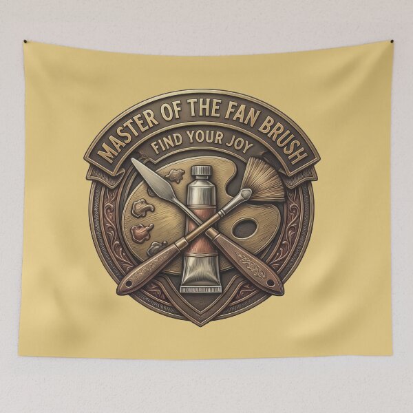 Item preview, Bob Ross "Master of the Fan Brush" Vintage Artist Emblem designed and sold by Karamram Studio.