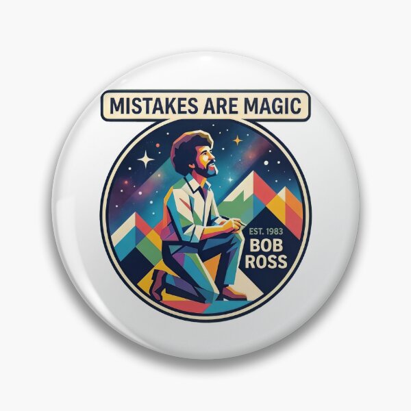 Item preview, Bob Ross "Mistakes Are Magic" Geometric Retro  designed and sold by Karamram Studio.