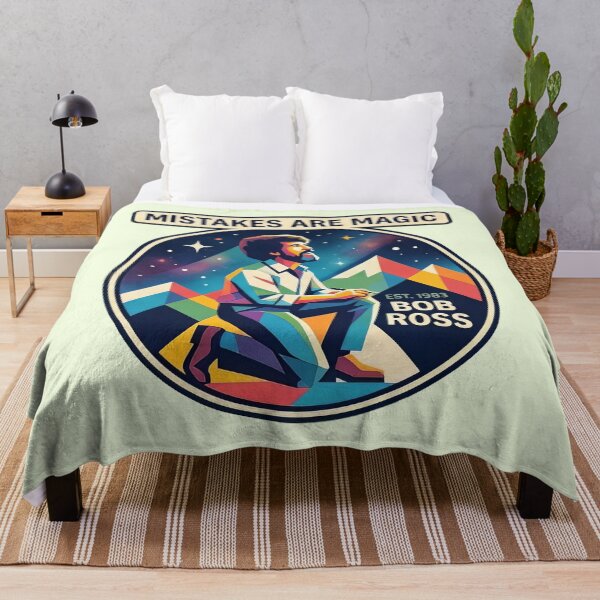 Item preview, Bob Ross "Mistakes Are Magic" Geometric Retro designed and sold by Karamram Studio.