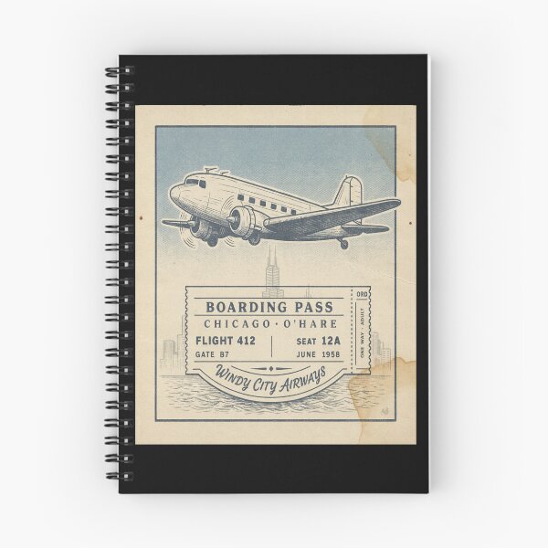 Item preview, Chicago Vintage DC‑3 Mid‑Century Travel Stamp designed and sold by stickercuffs.