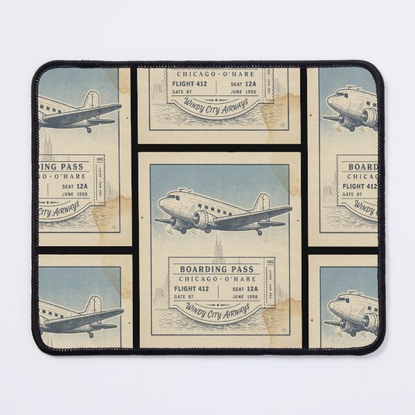 Item preview, Chicago Vintage DC‑3 Mid‑Century Travel Stamp designed and sold by stickercuffs.