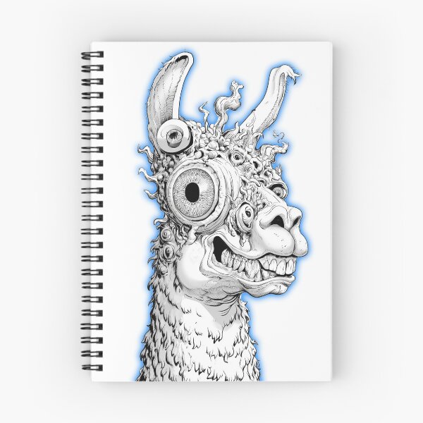 Item preview, Blue Neon Surreal Lama Line Art designed and sold by SiralyInk.