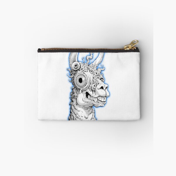 Item preview, Blue Neon Surreal Lama Line Art designed and sold by SiralyInk.
