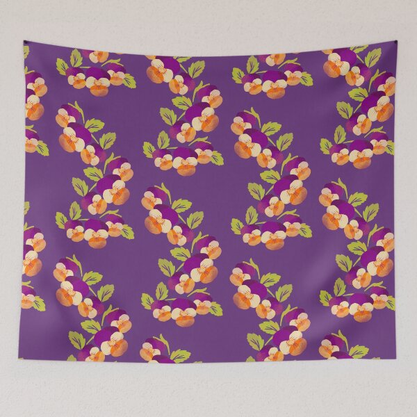 Item preview, Tufted Pansy Decor Violet and Orange designed and sold by FandomizedRose.