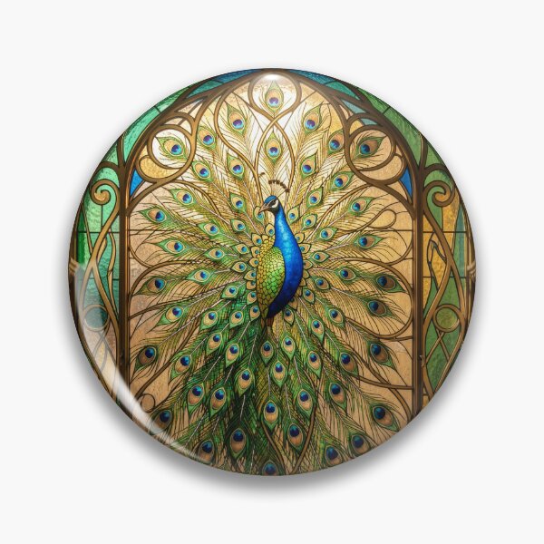 Item preview, Peacock Stained Glass Window Art designed and sold by pinkal.