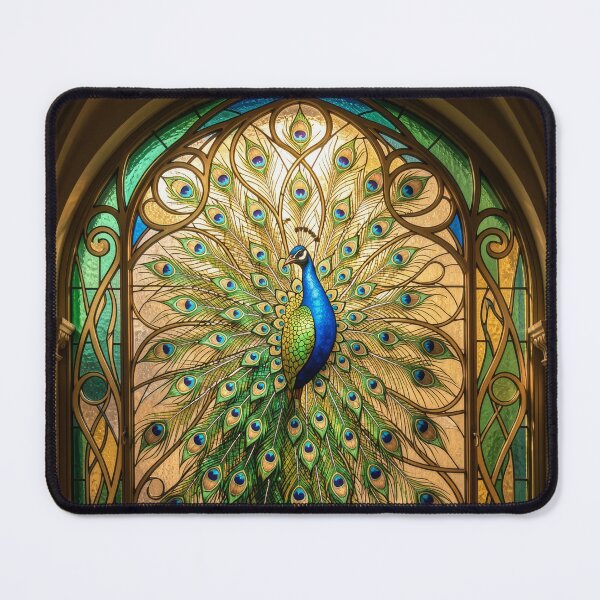 Item preview, Peacock Stained Glass Window Art designed and sold by pinkal.