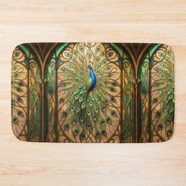 Item preview, Peacock Stained Glass Window Art designed and sold by pinkal.