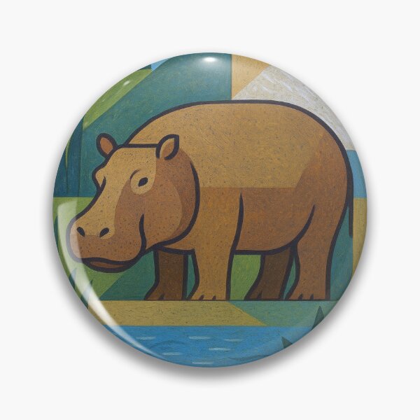 Item preview, Hippo, an artistic cubist illustration. designed and sold by GalleryKauffeld.