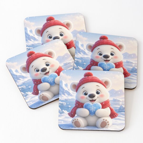 Item preview, Little Bear Note - 抱著藍色雪花愛心的北極熊 designed and sold by LittleBearNote.