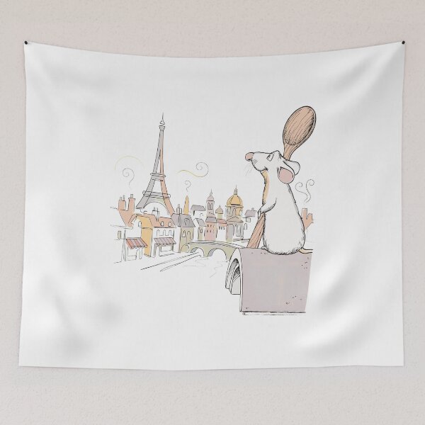 Item preview, Parisian Chef Rat Dreamy Skyline Art  designed and sold by SaveonOneal.