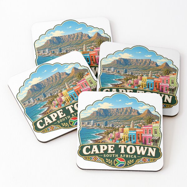 Item preview, Cape Town South Africa – Table Mountain & Colorful Coastal Travel Art designed and sold by ChicClicker.