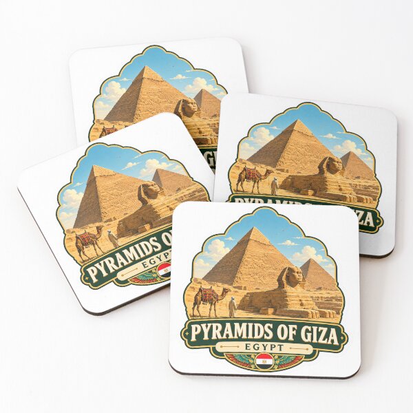 Item preview, Pyramids of Giza Egypt – Sphinx, Desert & Ancient Travel Art designed and sold by ChicClicker.