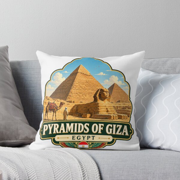 Item preview, Pyramids of Giza Egypt – Sphinx, Desert & Ancient Travel Art designed and sold by ChicClicker.