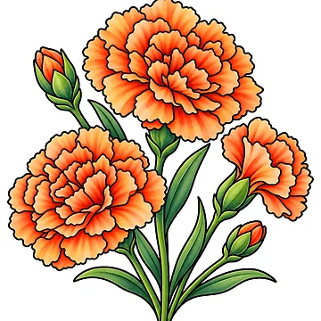 Artwork thumbnail, Carnations by GraphicsClub