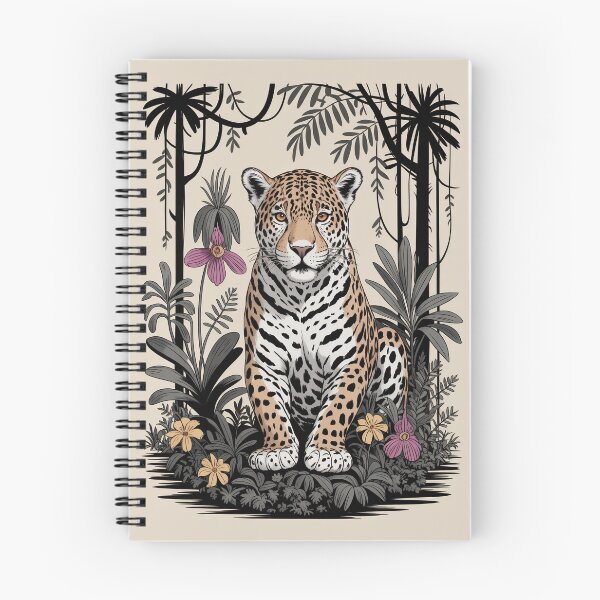 Item preview, Jungle Jaguar Portrait Botanical Illustration designed and sold by NuvoraNest.