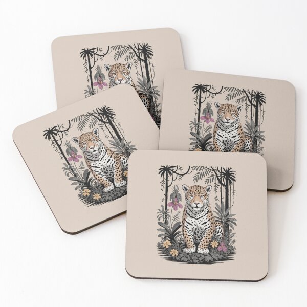 Item preview, Jungle Jaguar Portrait Botanical Illustration designed and sold by NuvoraNest.