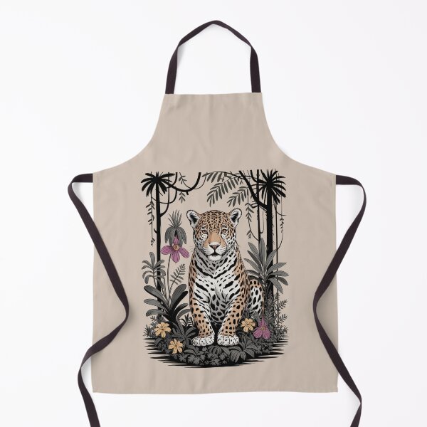 Item preview, Jungle Jaguar Portrait Botanical Illustration designed and sold by NuvoraNest.