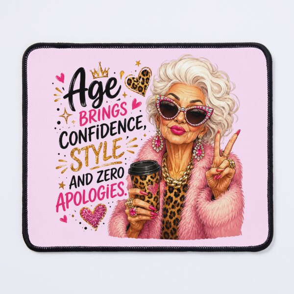 Item preview, Age Brings Confidence Style And Zero Apologies - Fabulous Senior Lady Art designed and sold by FrescoDesign.