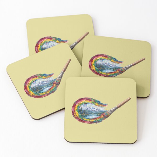 Item preview, Bob Ross Colorful Paintbrush Landscape | The Joy of Painting Art Design designed and sold by Karamram Studio.
