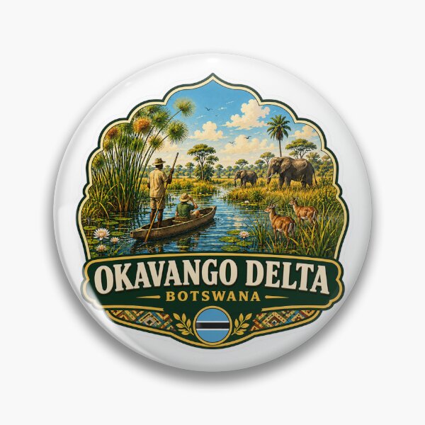 Item preview, Okavango Delta Botswana – Elephants, Mokoro & African Wildlife Travel Art designed and sold by ChicClicker.