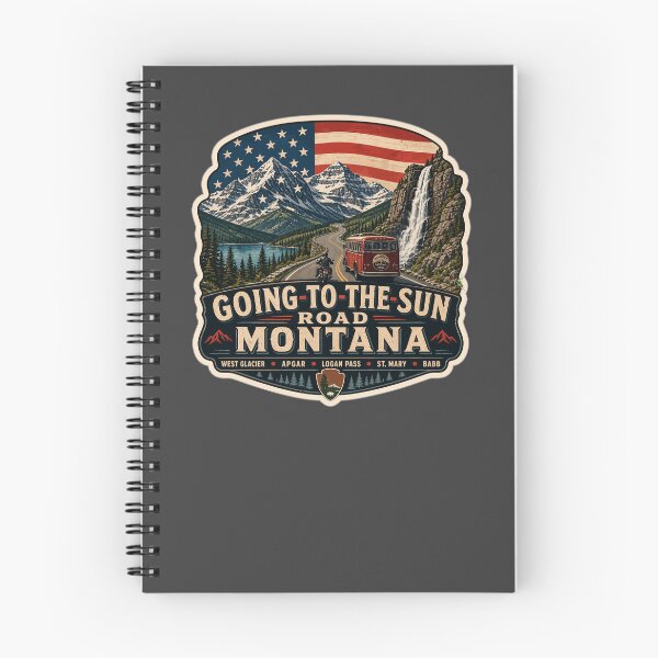 Item preview, Going-to-the-Sun Road Glacier National Park USA Motorcycle RV Car TShirt & Sticker 16 designed and sold by OuterShellUK.