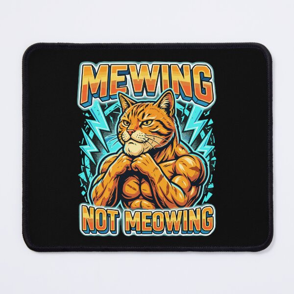 Item preview, Mewing Not Meowing Cat Fitness Meme Gym Bodybuilder designed and sold by SofiBlair.