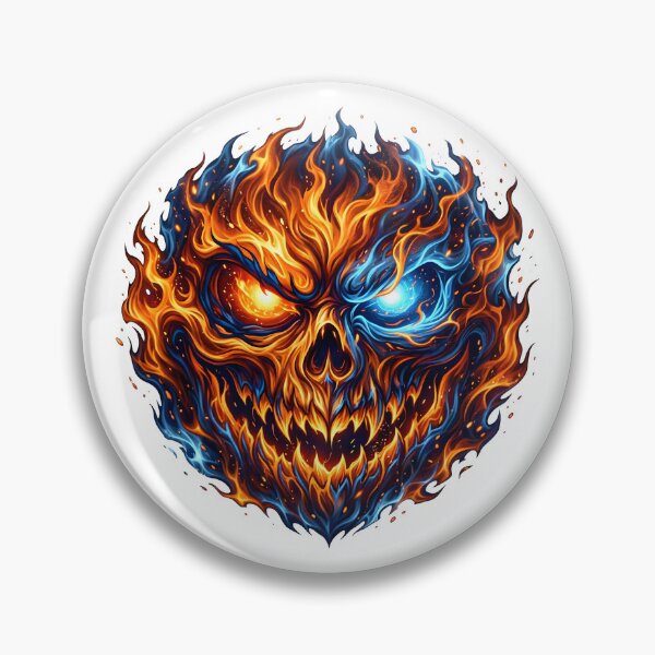 Item preview, Halloween face with flames designed and sold by Marcu Ioachim.