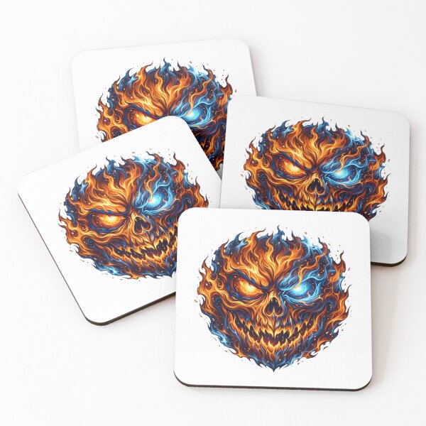 Item preview, Halloween face with flames designed and sold by Marcu Ioachim.
