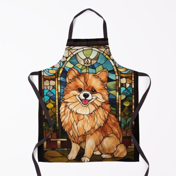 Item preview, Pomeranian Stained Glass Dog Art designed and sold by pinkal.
