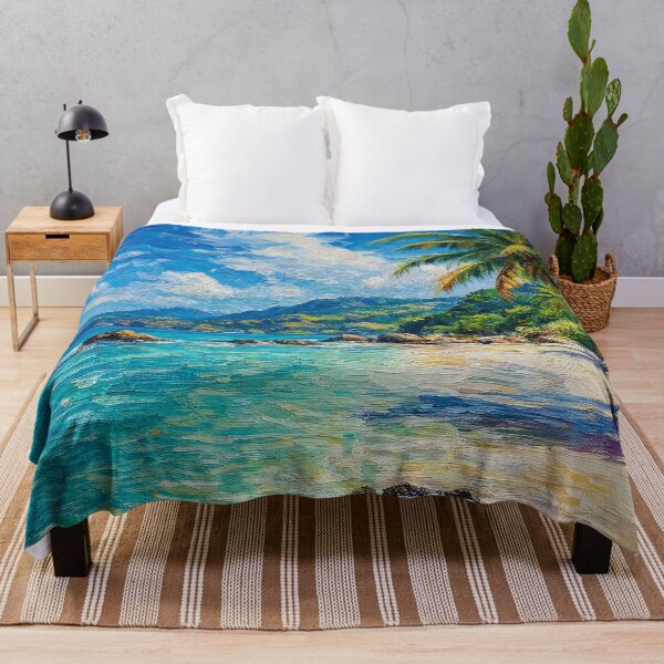 Item preview, Vibrant Tropical Beach Turquoise Water Painting designed and sold by ArtAmbience.